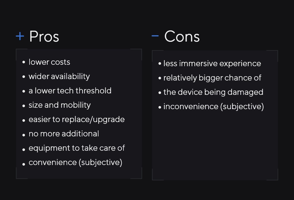 AR on smartphones and tablets pros and cons 